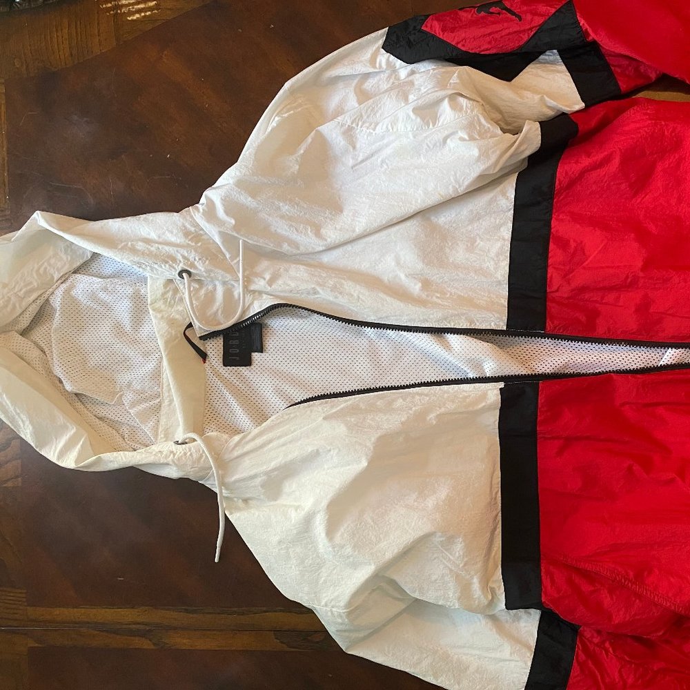 White and Red Jordan Windbreaker